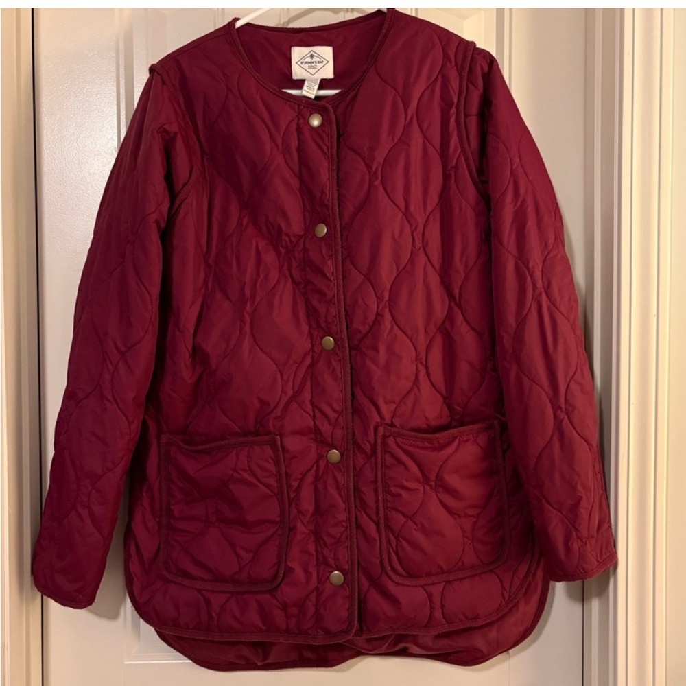 Saint John's Bay Quilted Jacket - Burgundy